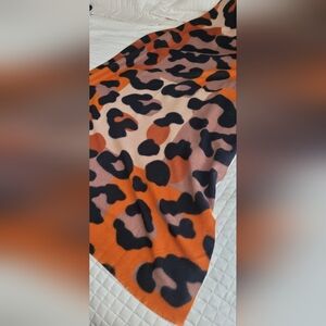 Soia & Kyo Leopard Print Scarf in Orange and Black